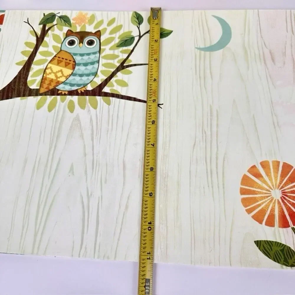J Brinley Artist, Woodland Owl 6 Placemats Vinyl, 2 sides MCM Table Setting Bird